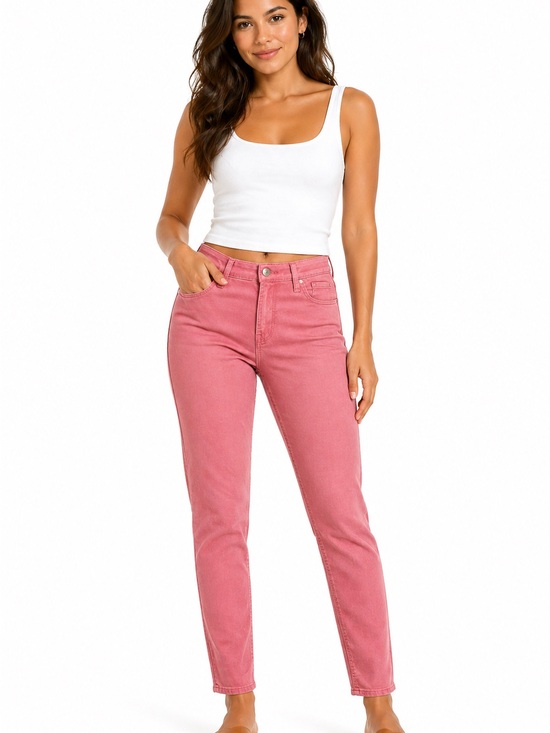 Old Navy Denim - Old Navy High-Rise Straight Jeans in Rose Pink